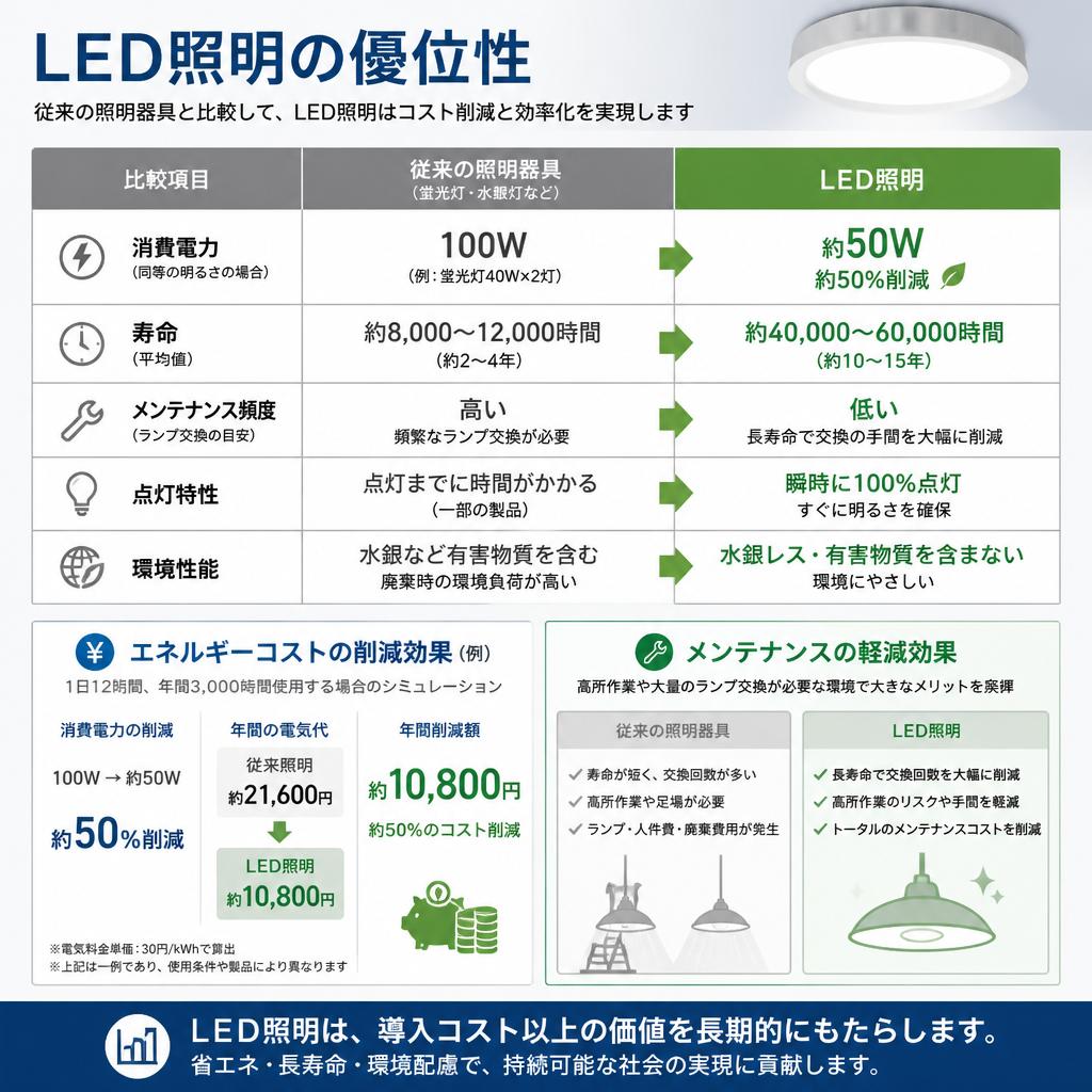 古い照明器具との違い